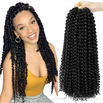 Passion Twist Hair 18 inch Water Wave Synthetic Curly Crochet Braids Long Hair Extensions Nature Black